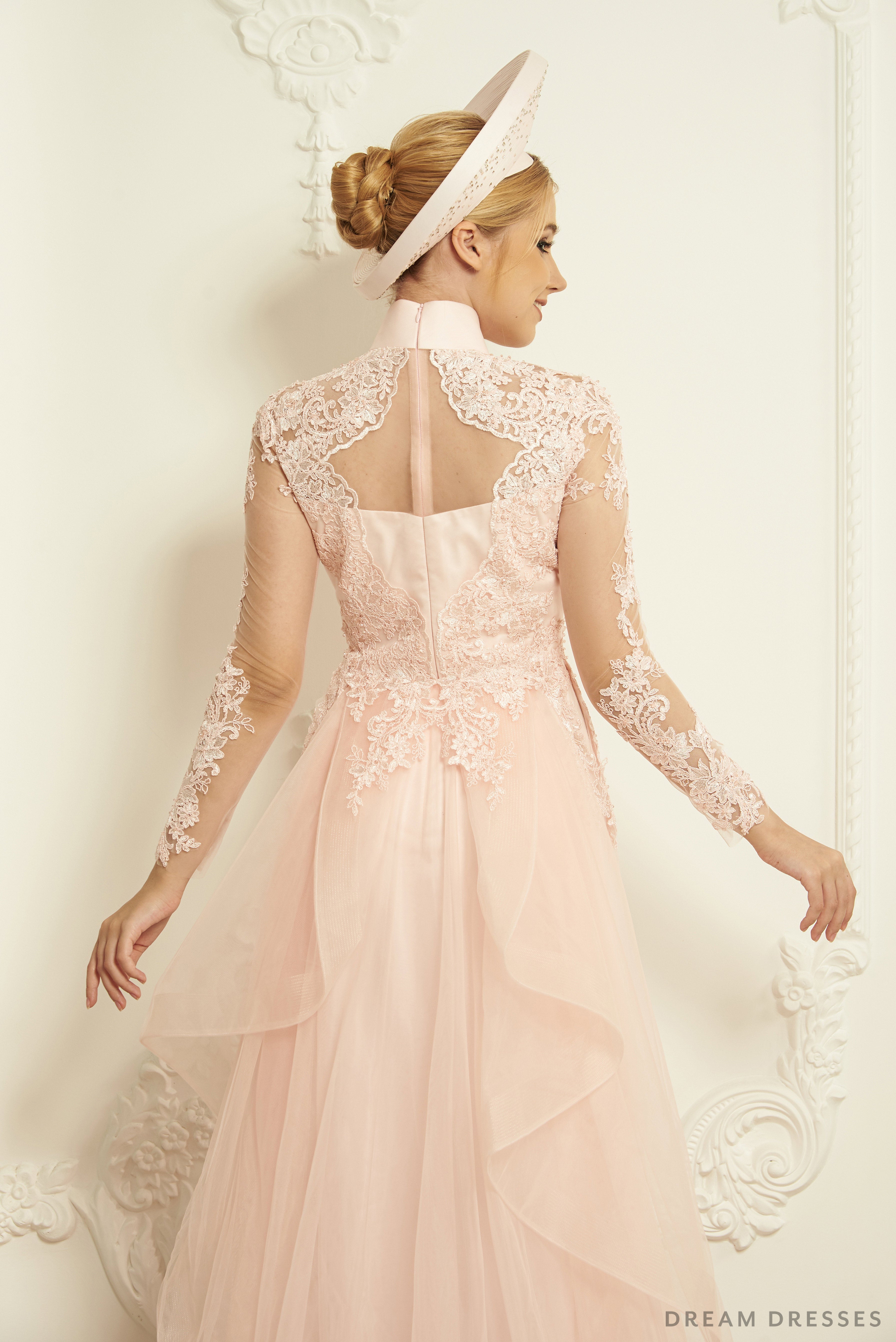 Blush Pink Pleating Tulle Mismatched Mermaid Bridesmaid Dresses. AB120 –  AlineBridal